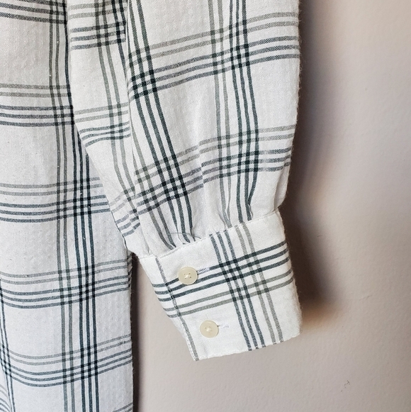 Madewell Plaid Ruffle-Yoke Shirtdress Windowpane NWOT - Picture 8 of 12